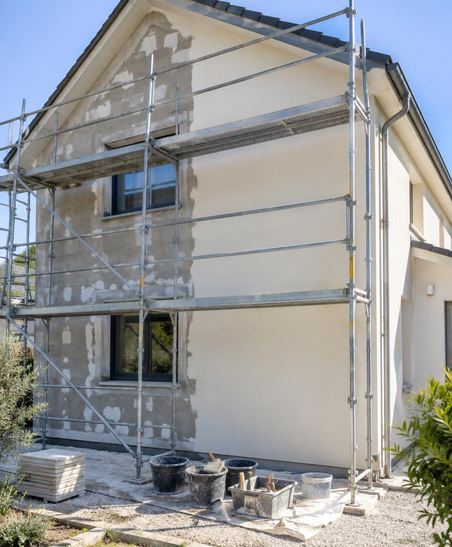 Travaux de maçonnerie à Meximieux, façade sans personne